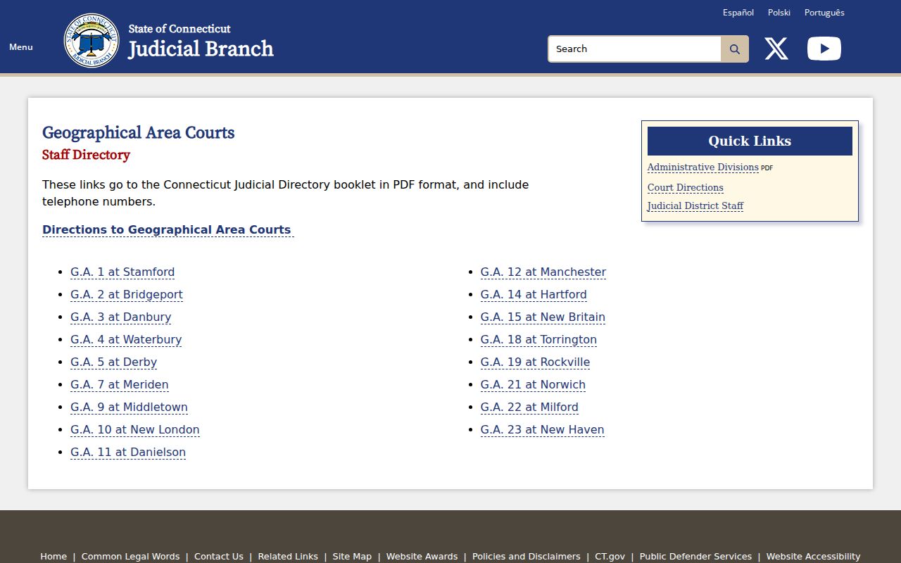 Greenwich Town arrest warrant G.A. 1 staff directory